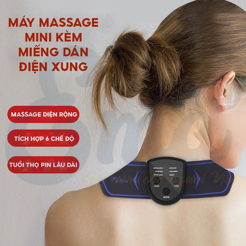 Máy massage kèm miếng dán điện xung vật lý trị liệu Ema, chống giãn tĩnh mạch, giảm đau, tăng lưu thông máu
