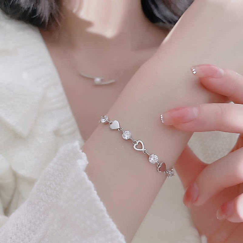 1 Vòng Đeo Tay Đính Đá Kim Cương Thiết Kế Đơn Giản Sáng Tạo Phong Cách Hàn Quốc Cho Nữ
