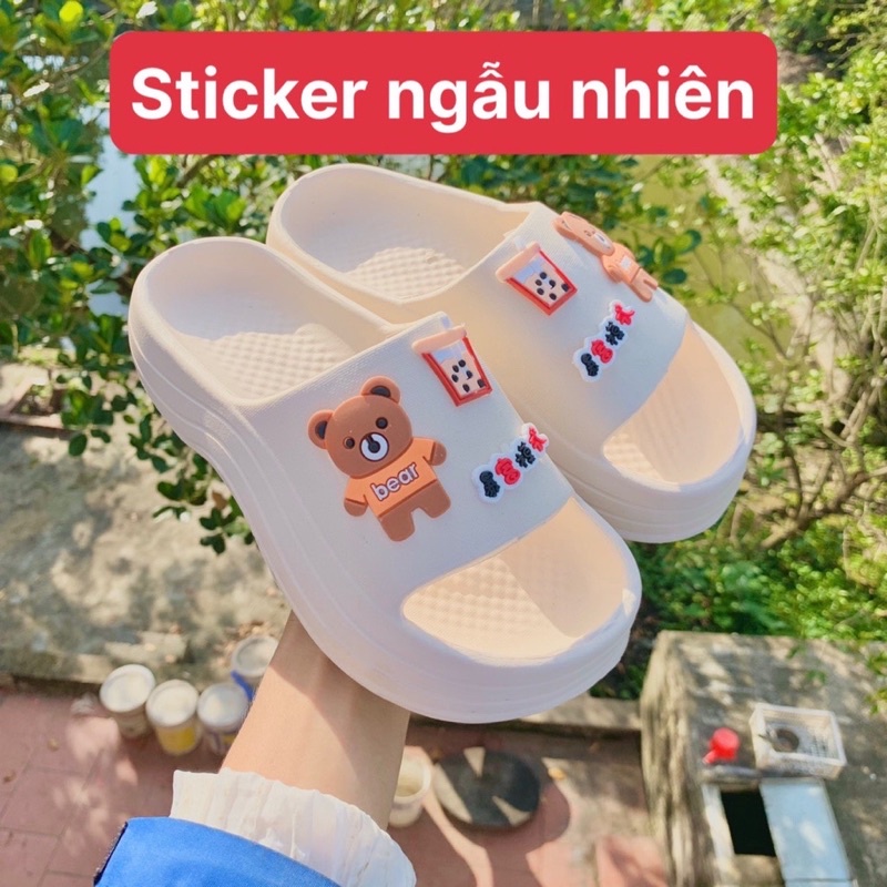 Dép bánh mì nữ 2 quai dép quai ngang nữ độn đế 5 cm chất liệu eva đi mưa kiểu ulzzang basic unisex-giày dép 97