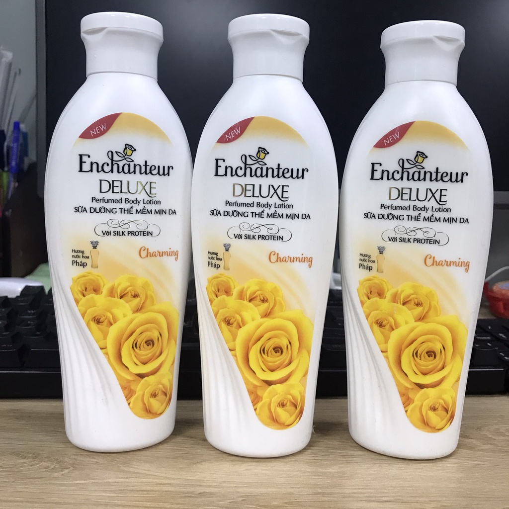 Sữa dưỡng thể trắng da nữ ENCHANTEUR Intensive Moisture Body Lotion 200g|Lotion dưỡng mịn Enchanteur Charming/Delightful