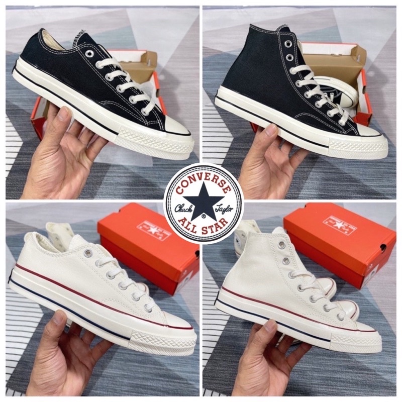 Giày Sneaker _Convers Chuck taylor 1970s đen trắng thấp và cao cổ, chuẩn S.Cấp Full box bill