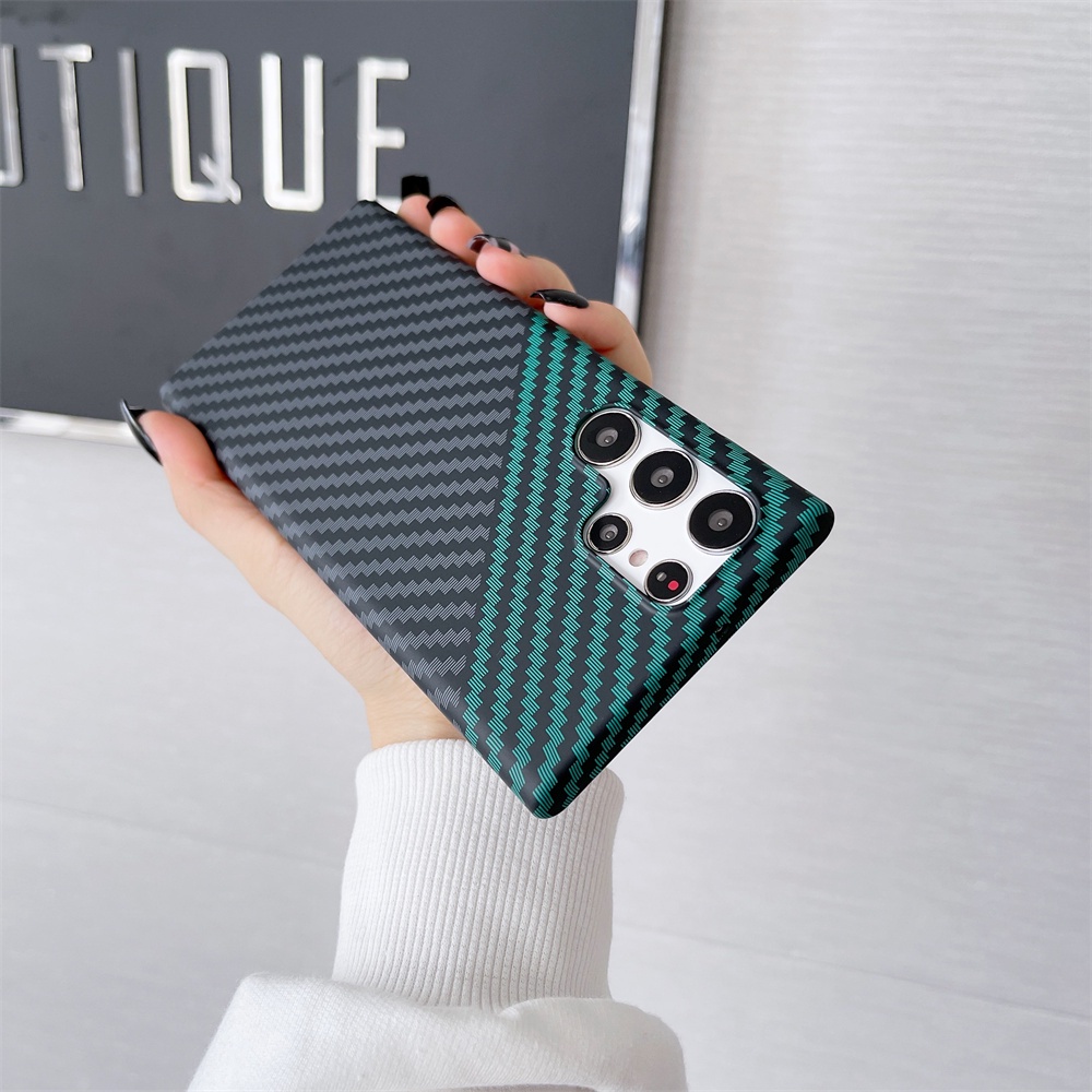 Ultra Ốp Điện Thoại PC Sợi Carbon Hai Mặt Siêu Mỏng Cho Samsung Galaxy S22 Plus S22Ultra S23 S23Plus S23Ultra