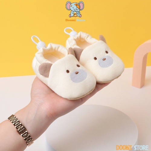 Giày Tập Đi Cotton Hình Gấu Nâu Siêu Đáng Yêu Cho Bé Từ 0-1 tuổi Doomi Store - SP269