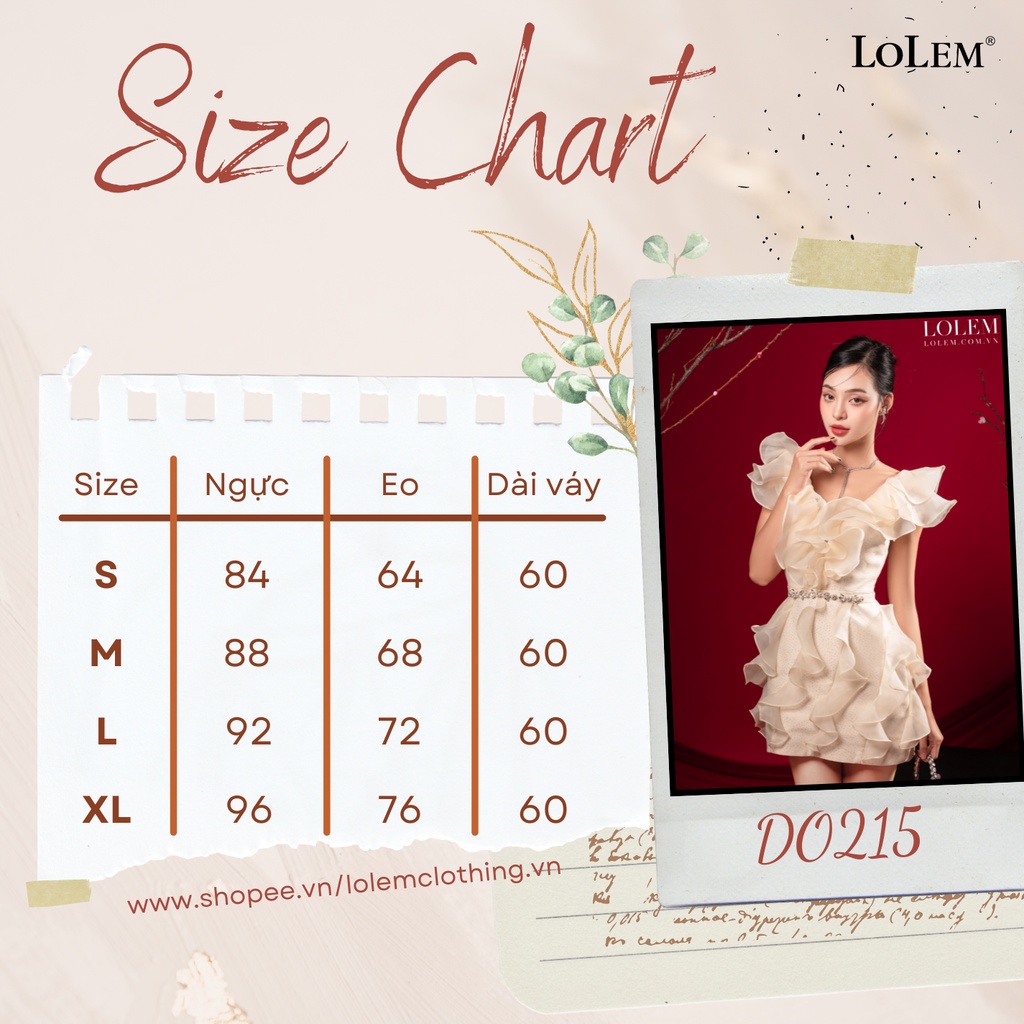 Đầm ôm body LOLEM DO215 thiết kế bèo dọc thân vải tafta fine mix tơ organza