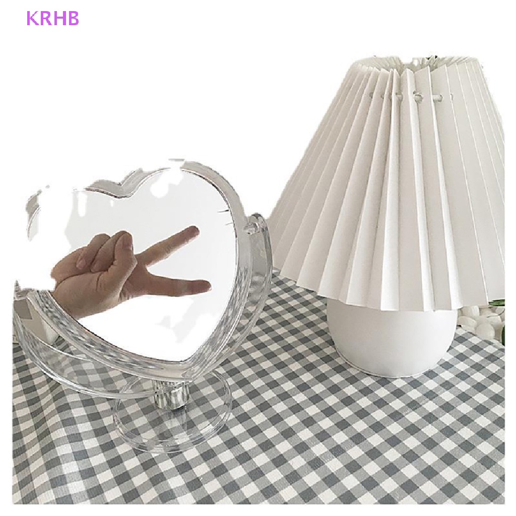 Gương Trang Điểm Hình Trái Tim Hai Mặt Bằng Acrylic Trong Suốt KRHB Mới