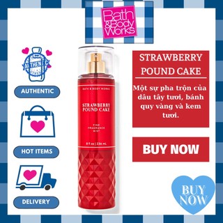Xịt Thơm Bath And Body Works - Strawberry Pound Cake Body Mist