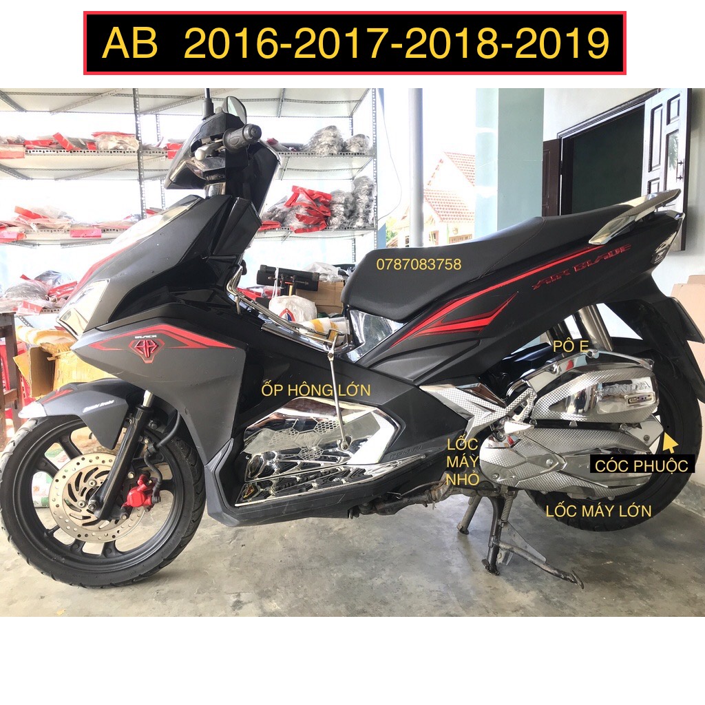 Phụ kiện xe ab AIR BLADE 2016-2019 ốp crom