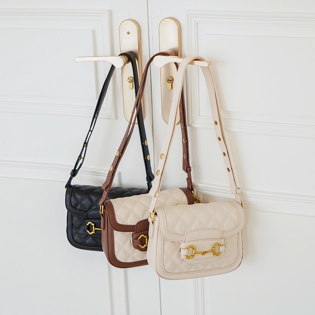 Túi xách nữ Guc ci đeo chéo đeo vai GC Horsebit đi dự tiệc nắp gài da PU cao cấp