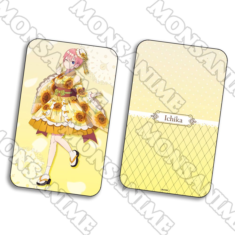 Ảnh card bo góc in hình NHÀ CÓ NĂM NÀNG DÂU ver KIMONO CÁCH TÂN thẻ bo viền 5*8cm anime chibi