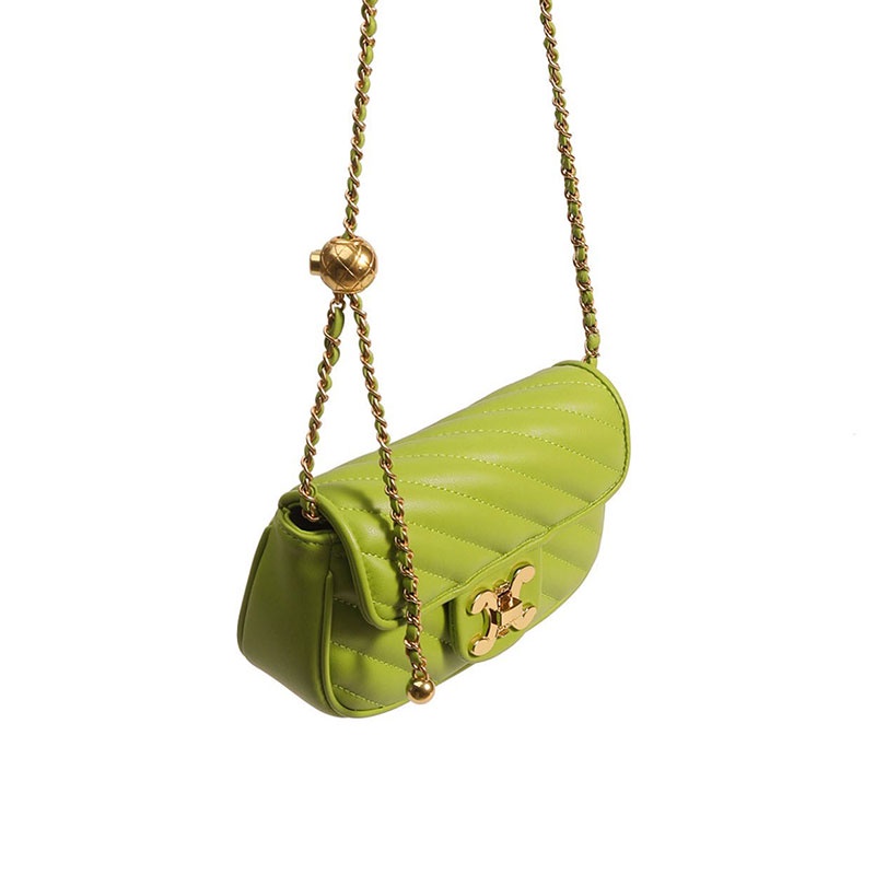 Mischa Túi Xách Da PU Màu Trơn Phối Dây Xích Đeo Vai Sành Điệu Dễ Phối Đồ