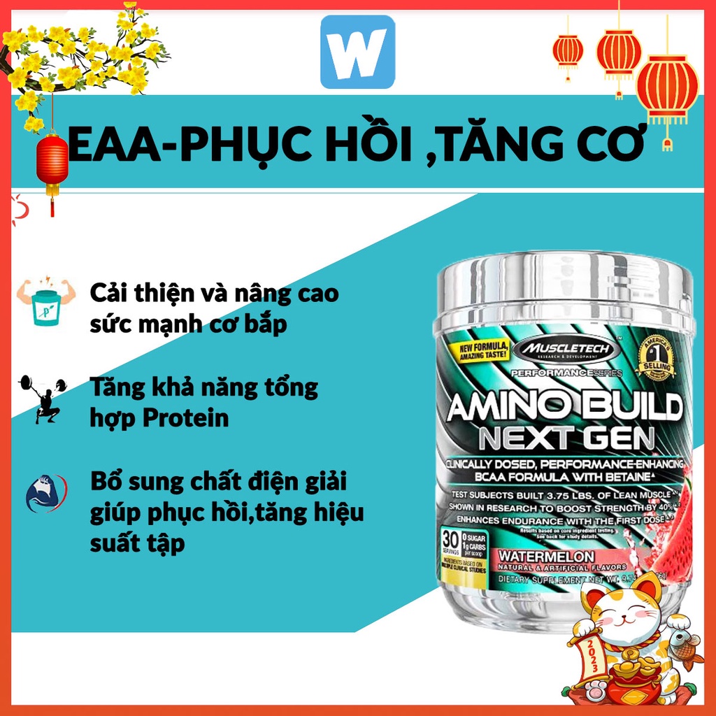 Mucletech Amino Build Next Gen - BCAAS Phục Hồi Cơ Bắp SAu Tập Luyện Hộp 30 Servings