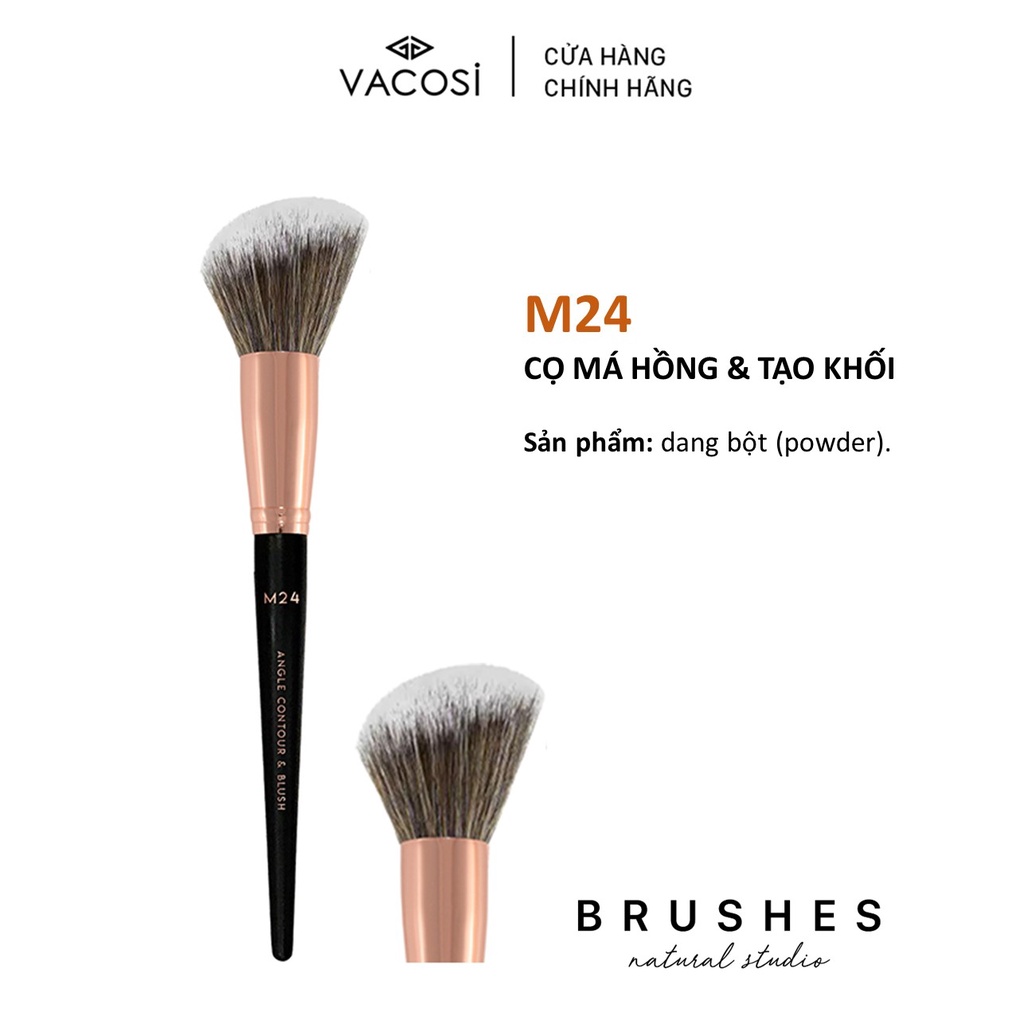 Cọ Má Hồng Đầu Xéo / Quat Phủi Pro VACOSI - M24 Angled Contour & Blush / QP01 Fan Powder