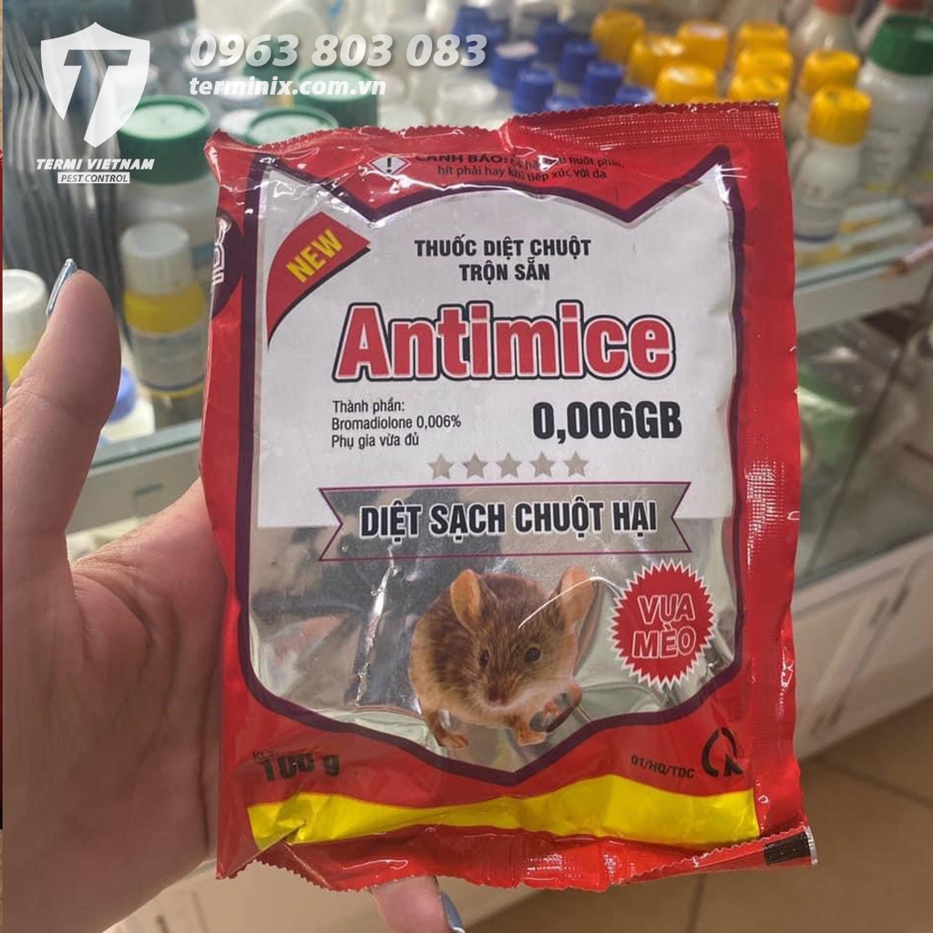 Thuốc diệt chuột trộn sẵn Antimice - Gói nhỏ tiện dụng, sử dụng đơn giản - Sạch chuột chỉ sau 3 ngày