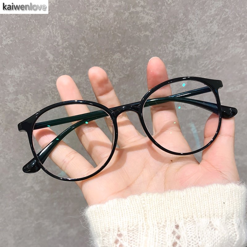 Kính mát kaiwenlove TR90 INS15 gọng oval tròn chống tia bức xạ trong suốt thay đổi màu nâu/xanh dương cho nữ/học sinh