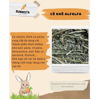 Cỏ khô Alfalfa dành cho thỏ, bọ ú, chinchilla