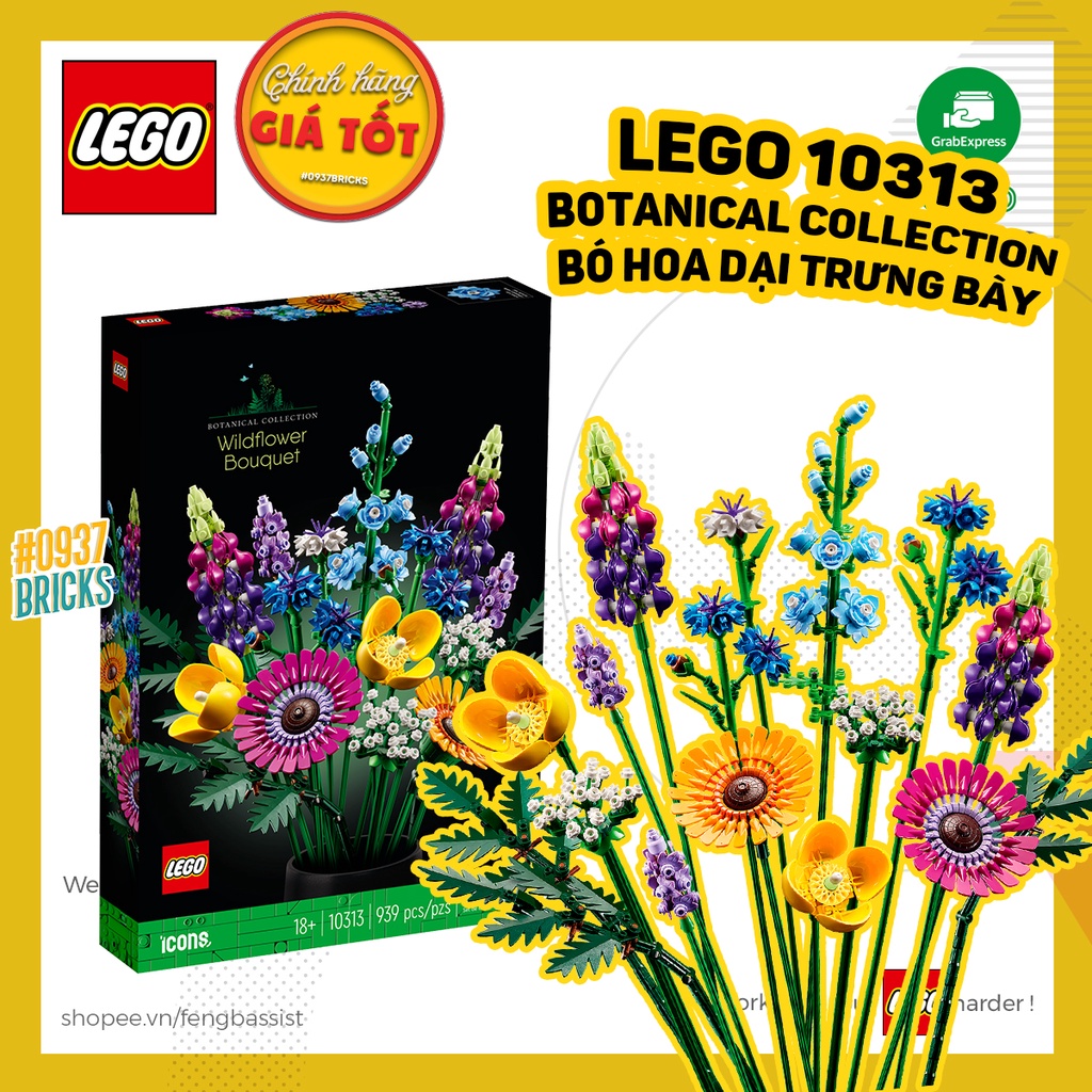 LEGO 10313 Wildflower Bouquet HOA DẠI TRANG TRÍ BÀN 0937BRICKS 10280 10289