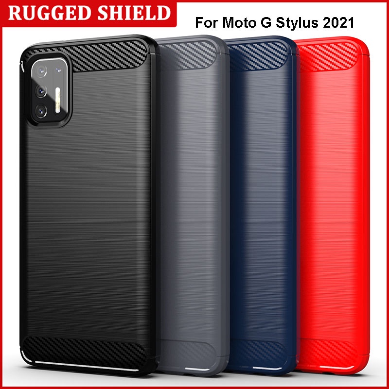 Ốp Điện Thoại Sợi Carbon Mềm Chống Nứt Cho Motorola Moto G 5G Plus / Stylus / Power / Play / Pure / Pro 2022 2021 One Ace / Fusion / Fusion + 5G