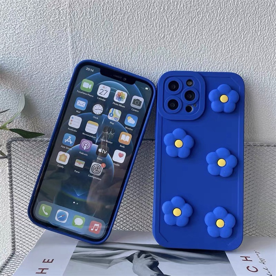 Ốp Điện Thoại Mềm Nhám Hình Hoa 3D Dễ Thương Cho iPhone 7 8 6 6S Plus 11 12 13 14 Pro MAX Plus Mini X XR XS MAX SE 2020 2022
