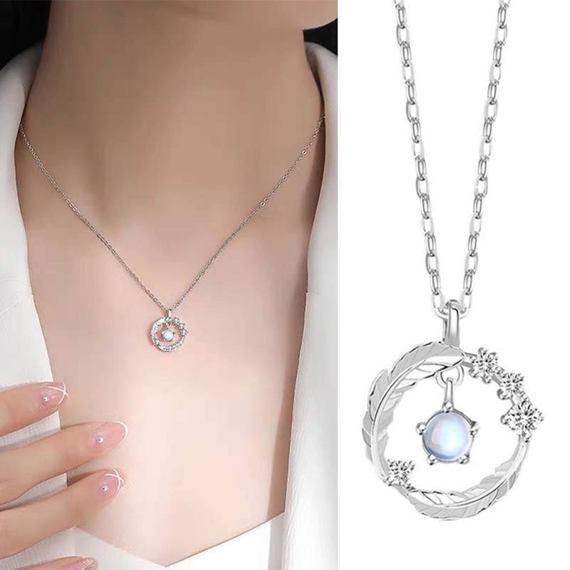 Vòng cổ Mặt Lông Vũ Bằng Bạc sterling Không Phai Sang Trọng Nhẹ Nhàng Làm Quà Tặng Sinh Nhật Cho Nữ HSU