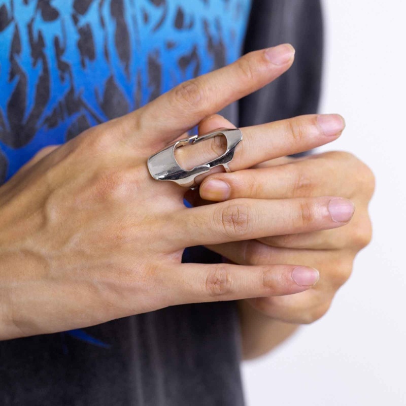 Nhẫn Kim Loại Có Thể Uốn Cong Phong Cách Retro Gothic Cho Nam