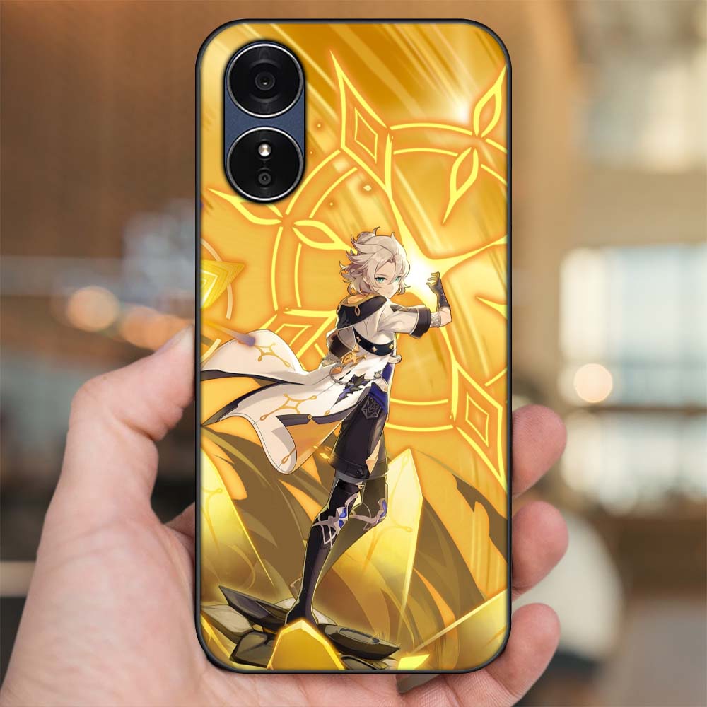 Ốp lưng Oppo A17 viền đen in hình Albedo Genshin Impact