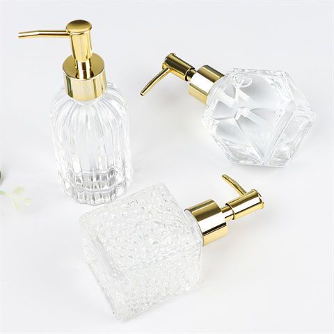 Light Luxury Glass Lotion Bottle Hand Sanitizer Bottle Pump Bottle Shampoo Shower Gel Sub Bottle Bat