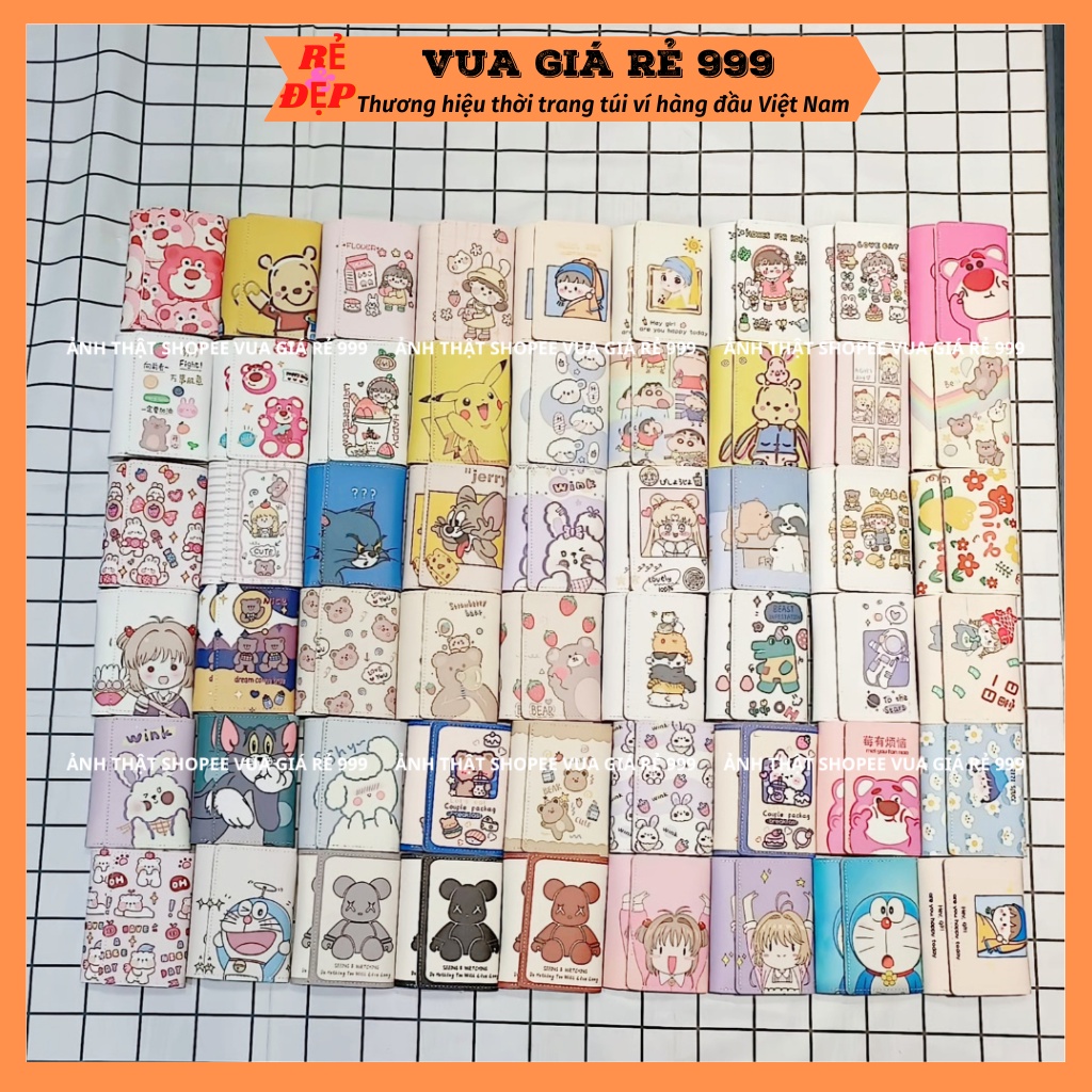 Ví nữ ngắn gập 3 mini cute cầm tay nhiều ngăn giá rẻ nhỏ gọn bỏ túi thời trang hàn quốc VN400