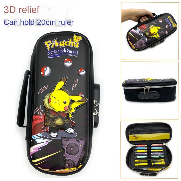 Túi Đựng Bút Chì Kích Thước Lớn In Hình Pikachu 3D Dễ Thương Dùng Làm Quà Tặng Cho Bé