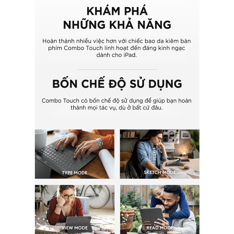 Bao Da Kèm Phím Logitech Combo Touch Ipad Gen 10  | Hàng Chính Hãng | BH 12T | Mimax Store
