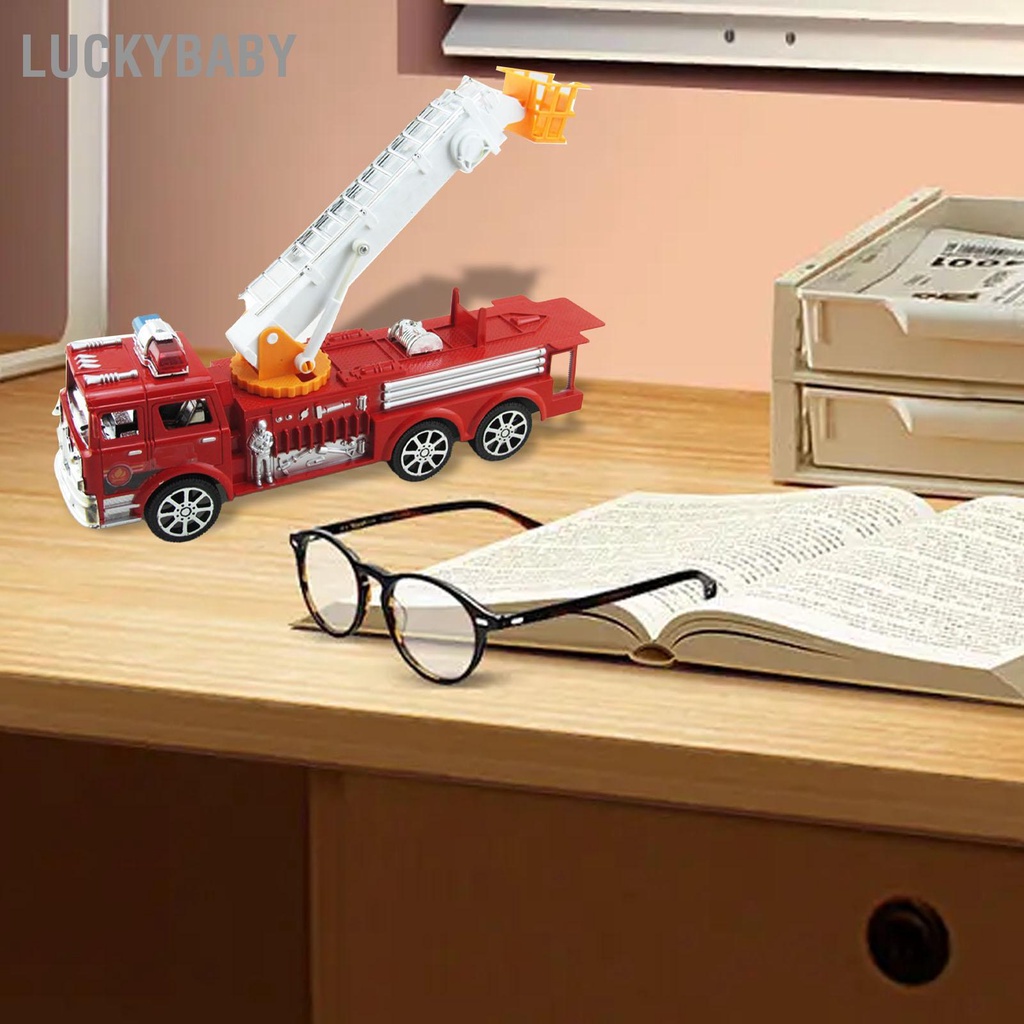 Đồ Chơi Xe Cứu Hỏa Phun Nước Thông Minh Cho Bé - Quà Tặng Xe Chạy Pin Xịt Nước - Size To 30Cm - An Toàn Chống Va Đập Với Thang Xoay 360 Độ - LUCKYBABY