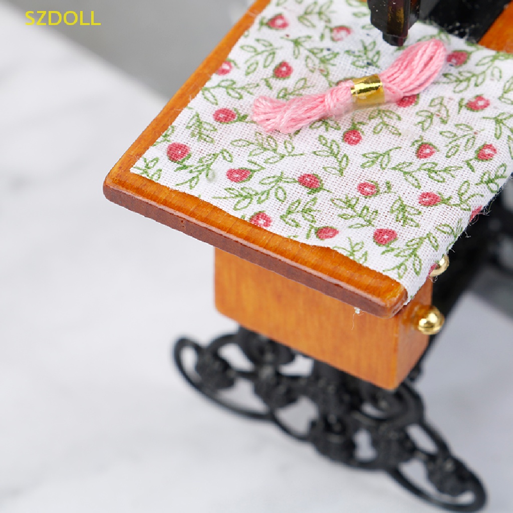 Máy May Mini Phong Cách Vintage Tỉ Lệ 1 / 12 Trang Trí Nhà Búp Bê