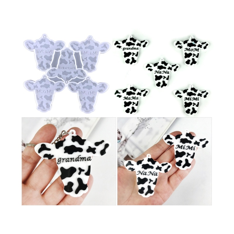 Khuôn Silicone Làm Móc Khóa Hình Đầu Bò Mojito Sáng Bóng