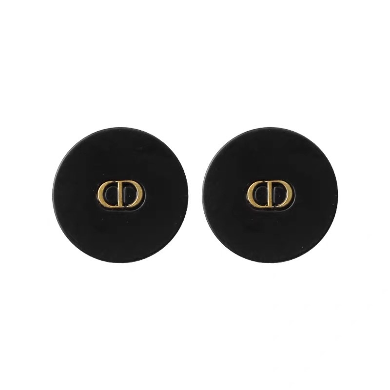 10 nút kim loại thời trang CD đen trắng cho áo khoác nữ Tweed Plush Coat Nút trang trí tròn cho áo len