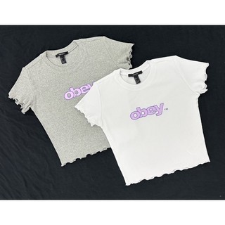Áo thun gân tay ngắn in obey vnxkf21