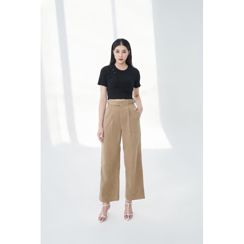 Áo croptop thun nút chéo ngực thời trang GAGO màu trắng GA3996 GA4165