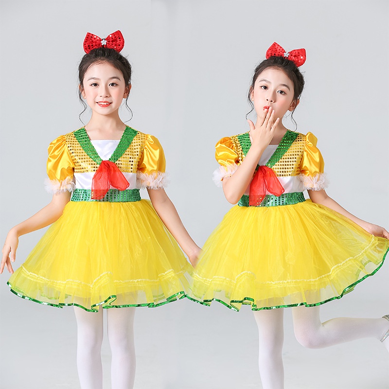[Shun Niuniu Street Dance Đầm Biểu Diễn Nhảy Múa Ngày Thiếu Nhi Cho Bé Gái Mẫu Giáo A1 A1