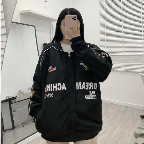 Áo Khoác Vải Dù Vintage In Chữ Dream Achines Phong Cách Racing Cực Chất - AZURA Store