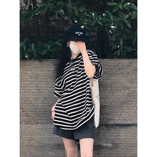 Áo thun kẻ đen trắng DA6