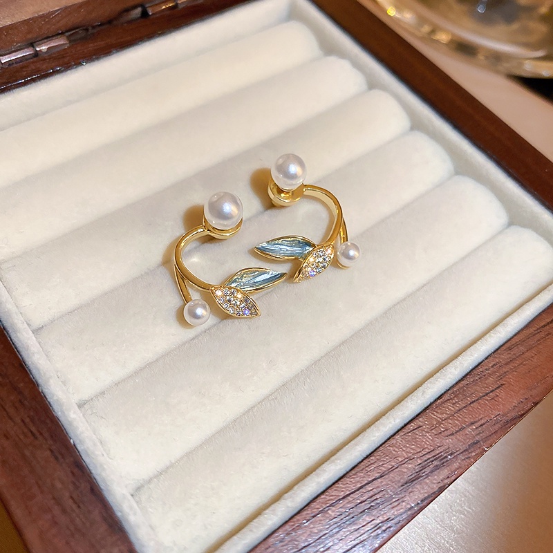 Bông Tai Hình Lá Đính Đá Lấp Lánh Phong Cách Hàn Quốc Dành Cho Nữ