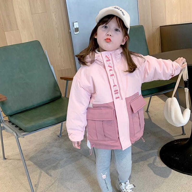 Áo Khoác Thể Thao Đệm Bông Dày Phong Cách Mới Thời Trang Thu Đông Cho Bé Gái