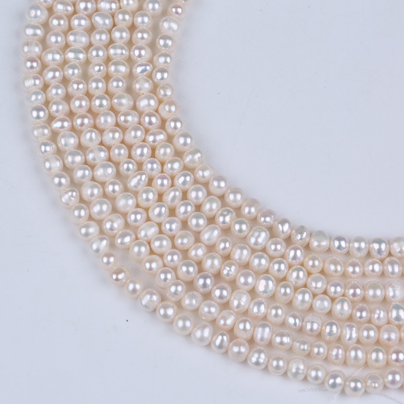 Chuỗi Hạt Ngọc Trai Tự Nhiên 5-6mm Dùng Làm Trang Sức Thủ Công