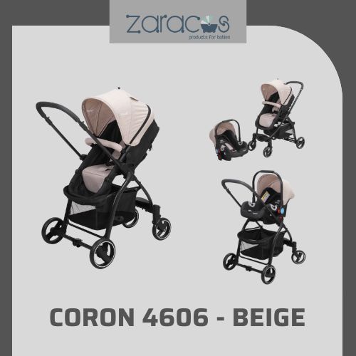 Set xe đẩy và ghế ôtô cho bé Zaracos Coron 4606 Beige – Zaracos Việt Nam