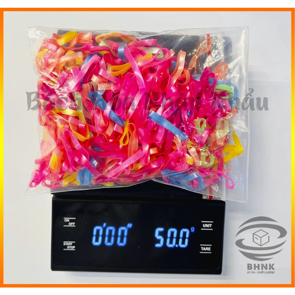 Thun cột tóc Nữ tiện lợi, đa năng 50g / Sản phẩm chất lượng dày, dai, bản lớn/ Màu đen và nhiều màu