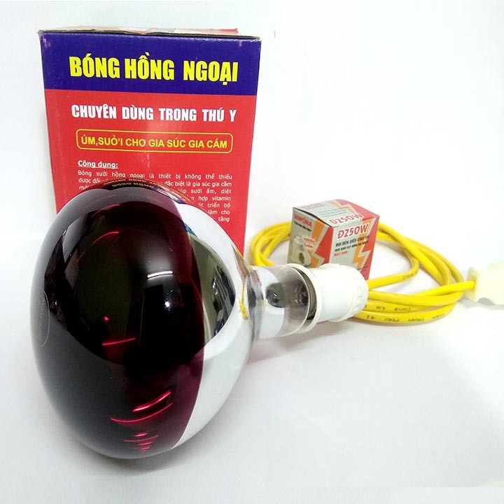 Bóng sưởi chó mèo đèn hồng ngoại 175W giúp sưởi ấm thú cưng bóng úm mèo và chó nhỏ