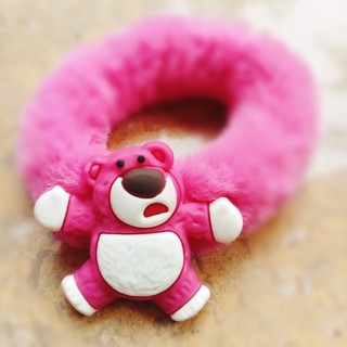 Dây cột tóc lông gấu hồng Lotso