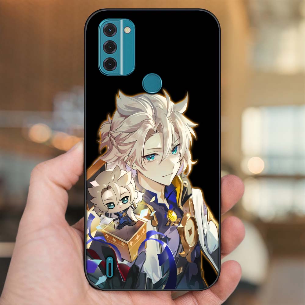 Ốp lưng Nokia C31 viền đen in hình Albedo Genshin Impact