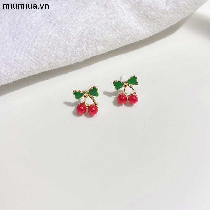miumiuaBông Tai Hình Quả cherry Nhỏ Nhắn Dễ Thương Dành Cho Nữ
