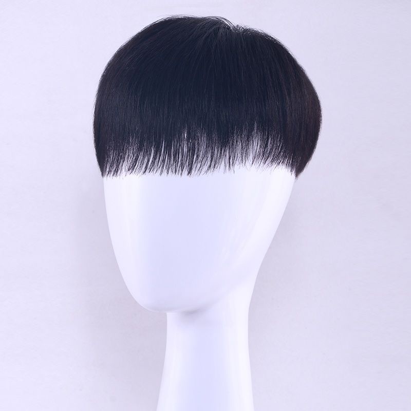 Short Hair Korean Style Handsome Men's Trendy Basic Style Invisible Natural Human Hair Forehead Top 