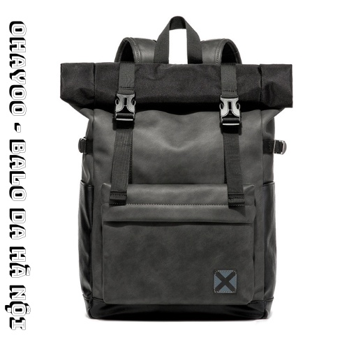 Balo da thời trang nam nữ phong cách unisex, balo da chống nước đựng laptop 17inch
