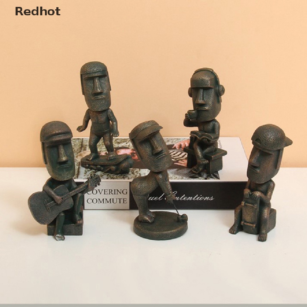 &lt; Redhot &gt; Bức Tượng Đá Moai Bằng Resin Đơn Giản Sáng Tạo Ngẫu Nhiên Làm Quà Tặng Vui Nhộn Đang Bán Chạy